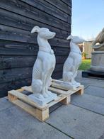 Beeld, 2Pcs - Iron Greyhounds on Base - 66 cm - IJzer, Antiek en Kunst