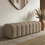 *WOONWINKEL* Bankje 160 Cm Taupe Stof, Verzenden, Nieuw, Stof