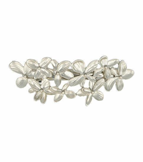 Haarspeld Bloemen Metaal 7,5cm Zilver, Sieraden, Tassen en Uiterlijk, Uiterlijk | Haarverzorging, Verzenden