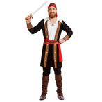 Piraat Kostuum Zwart Rood Heren, Verzenden, Nieuw