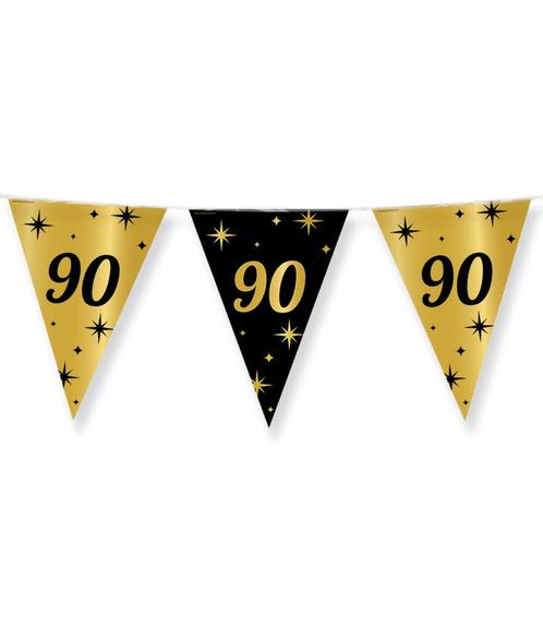 Vlaggenlijn 90 Jaar Goud Zwart 10m, Hobby en Vrije tijd, Feestartikelen, Nieuw, Verzenden
