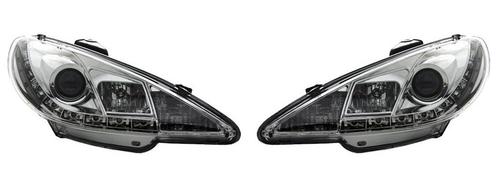 Koplampen LED DRL | Peugeot 206 | chroom, Auto-onderdelen, Verlichting, Nieuw, Peugeot, Verzenden