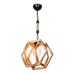 [lux.pro] Hanglamp Cheltenham E27 zwart houtkleurig en jute, Nieuw, Verzenden