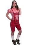 Lederhose pink Deluxe (Feestkleding dames, Verkleedkleding)