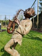 sculptuur, Gnome playing saxophone - 70 cm - Brons, Antiek en Kunst