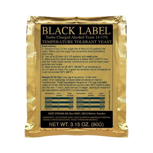 Black label - Vodka Turbo gist / yeast 14-17% - 90 g, Huis en Inrichting, Keuken | Potten en Pannen, Overige typen, Nieuw, Ophalen of Verzenden