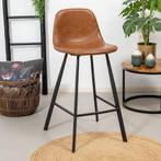 50% Korting: Industriële barkruk Logan cognac leer eco-leer, Huis en Inrichting, Barkrukken, Ophalen, Zo goed als nieuw, Leer