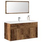 vidaXL Badkamerkast met spiegel bewerkt hout oud houtkleurig, Huis en Inrichting, Badkamer | Badkamermeubels, Verzenden, Nieuw