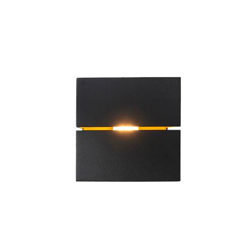 Moderne wandlamp zwart met goud 9,7 cm - Transfer Groove, Huis en Inrichting, Lampen | Wandlampen, Nieuw