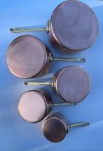 Kookpottenset (5) - Koper, Messing, Tin, Antiek en Kunst