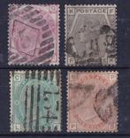 Groot-Brittannië 1873/1880 - set Queen Victoria, wmk. Rose,, Postzegels en Munten, Postzegels | Europa | UK, Gestempeld