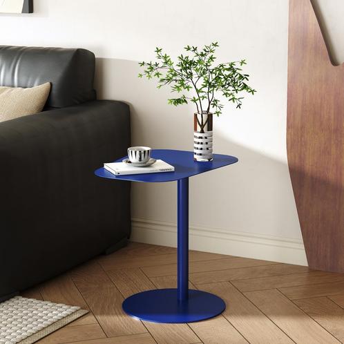 Bijzettafel Nastätten 50x50x38 cm donkerblauw [en.casa], Huis en Inrichting, Tafels | Bijzettafels, Verzenden