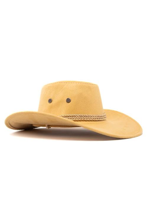 Cowboyhoedille Suedelook Geelbruine PU Suede Cowboy Western, Kleding | Heren, Carnavalskleding en Feestkleding, Nieuw, Overige maten