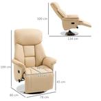 Relaxstoel, Ligfunctie, Leerlook, Voetensteun, Tot 150 Kg, 7, Huis en Inrichting, Fauteuils, Verzenden, Nieuw