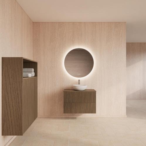 Badmeubelset BWS Hybris Ash Grey 60 cm Met Waskom, Doe-het-zelf en Verbouw, Sanitair, Bad, Nieuw, Ophalen of Verzenden