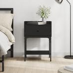 vidaXL Nachtkastje 40,5x31x60 cm bewerkt hout zwart, Huis en Inrichting, Minder dan 45 cm, Verzenden, Nieuw, 55 tot 70 cm