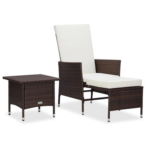 vidaXL 2-delige Loungeset met kussens poly rattan bruin, Tuin en Terras, Tuinsets en Loungesets, Loungeset, Nieuw, 2 zitplaatsen