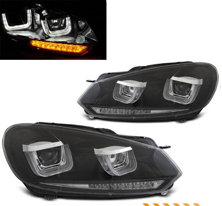 Koplampen VW Golf VI Tube Dynamic LED zwart, Auto-onderdelen, Overige Auto-onderdelen, Ophalen of Verzenden