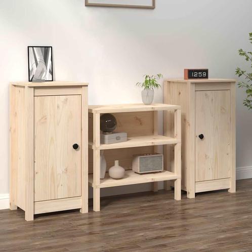 vidaXL Dressoirs 2 st 39x35x80 cm massief grenenhout, Huis en Inrichting, Kasten | Dressoirs, 25 tot 50 cm, Nieuw, Minder dan 50 cm