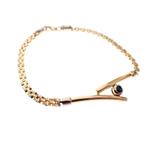 Gouden schakel armband met saffier | 19 cm (gouden armband), Sieraden, Tassen en Uiterlijk, Armbanden, Gebruikt, Overige kleuren