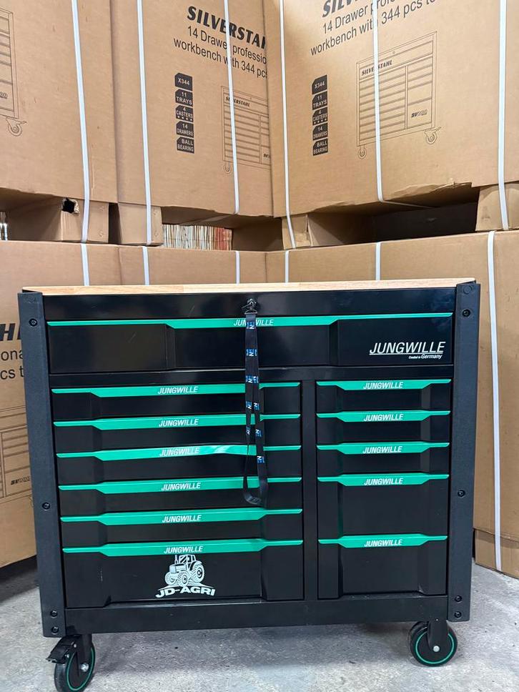 JUNGWILLE JD-AGRI – PROFESSIONELE GEREEDSCHAPSWAGEN, Doe-het-zelf en Verbouw, Gereedschapskisten, Nieuw, Ophalen of Verzenden
