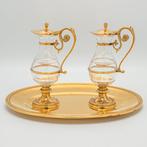 Ampullen in koffer, messing - Kristal - 1850-1900