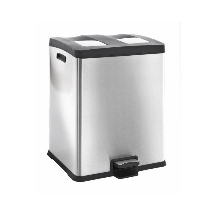 EKO Rejoice Recycling Bin 2x30 - Mat RVS, Huis en Inrichting, Woonaccessoires | Prullenbakken, Nieuw, Verzenden