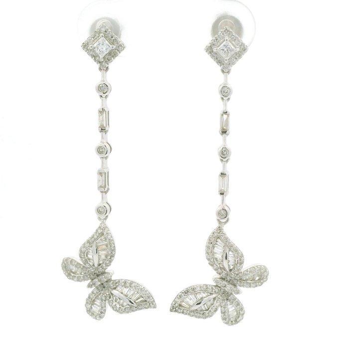 Hangoorbellen - 18 karaat Witgoud, AU750 witte goud, Sieraden, Tassen en Uiterlijk, Antieke sieraden