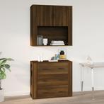 vidaXL Wandkast 80x33x80 cm bewerkt hout bruin eikenkleur, Huis en Inrichting, Kasten | Overige, Verzenden, Nieuw