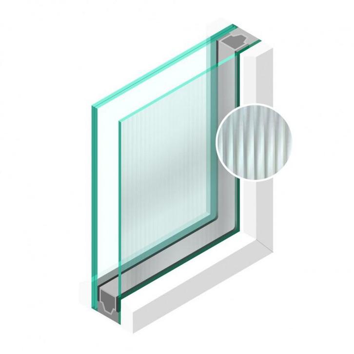 Dubbel glas Figuur Canale blank 4mm - sp - 33.1, Doe-het-zelf en Verbouw, Glas en Ramen, Ophalen of Verzenden