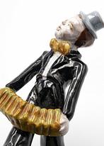Art Deco Ceramic Figure 1920, Musician with Accordion,