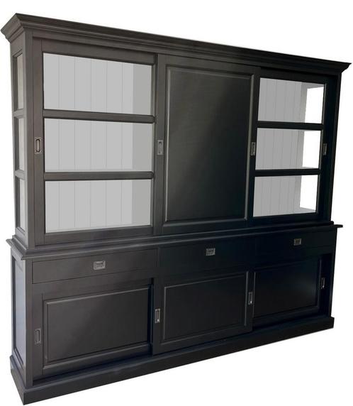 Buffetkast zwart - grijs Deurne 260cm dichte middendeur, Huis en Inrichting, Kasten | Buffetkasten, Ophalen of Verzenden
