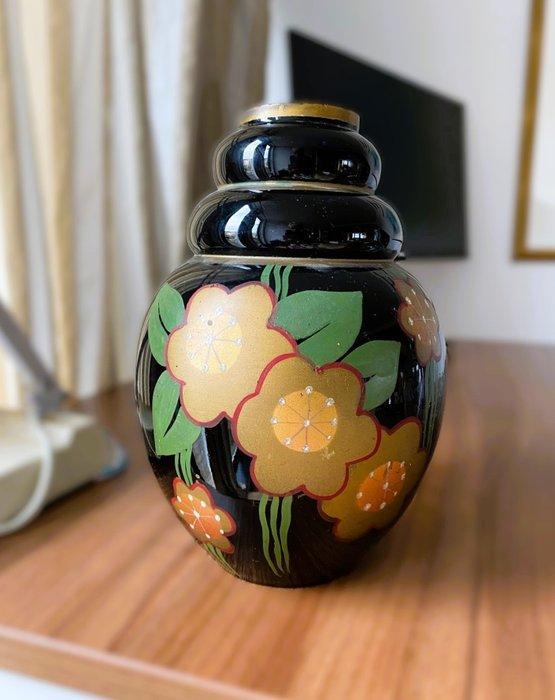 De Rupel - Boom - Vaas - Vaas Art Déco - Verre hyalite noir, Antiek en Kunst, Antiek | Glas en Kristal