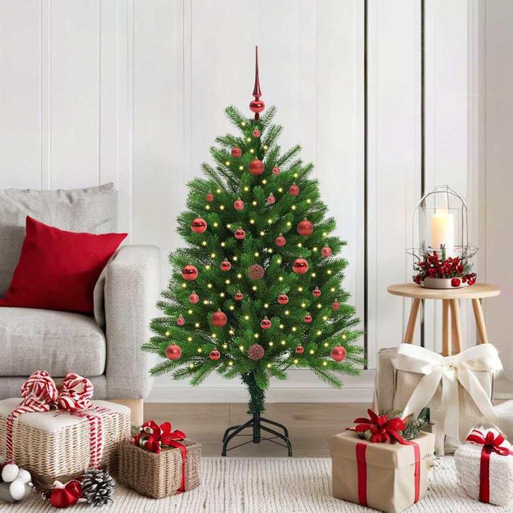 vidaXL Kerstboom met 150 LED met standaard Groen 120 cm PE, Diversen, Kerst, Nieuw, Verzenden