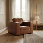 Leren fauteuil Fine - Granada Savannah (cognac) - Poten, Huis en Inrichting, Fauteuils, Nieuw, Ophalen of Verzenden, 100 tot 125 cm