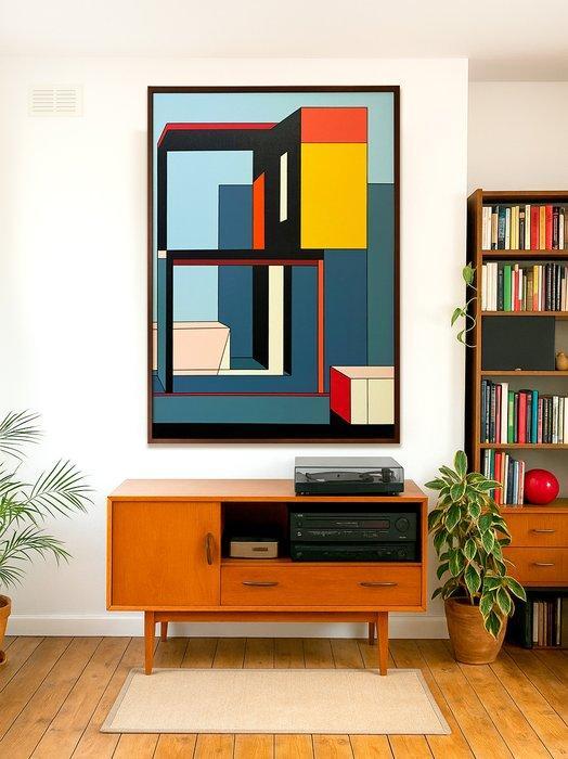 Alejandro Gonzalez - Arquitecturas Geométricas 111 - XL -, Antiek en Kunst, Kunst | Schilderijen | Modern