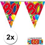 80 jaar vlaggenlijnen 2x met gratis sticker - 80 jaar vers.., Nieuw, Ophalen of Verzenden