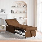 vidaXL 3-in-1 Sofa Bed Uittrekbaar Bruin Faux Suède Leer, Huis en Inrichting, Banken | Bankstellen, Verzenden, Nieuw, Stof, Minder dan 150 cm