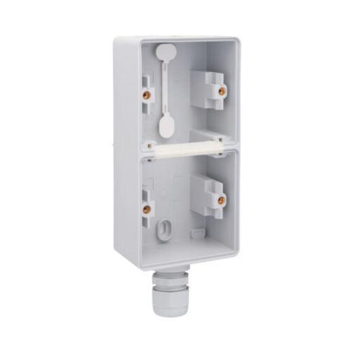 Niko New Hydro onderbak opbouw dubbel grijs IP55 met wartel, Doe-het-zelf en Verbouw, Elektra en Kabels, Nieuw, Ophalen of Verzenden