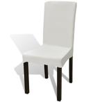 vidaXL 6 st Stoelhoezen recht stretch crèmekleurig, Verzenden, Nieuw