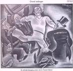 Staking getoont als vechtpartij op spotprent (lijst optie), Verzenden