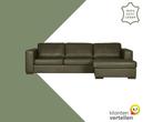 Leren hoekbank Flow - 2,5 zits arm links + longchair rechts, Huis en Inrichting, Banken | Bankstellen, 250 tot 300 cm, Hoekbank