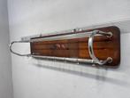 Kapstok - Hout, Chroom - Vintage wandkapstok met houten