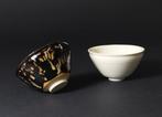 Set of 2 Tenmoku Tea Bowls Oketani Teiichi  - Chawan -