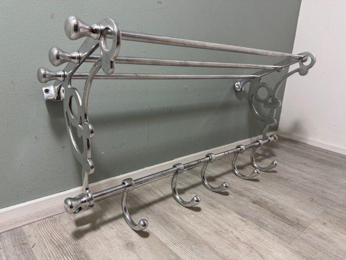 Kapstok - Authentieke Elegante Aluminium Treinkapstok met, Antiek en Kunst, Curiosa en Brocante