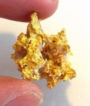 Goud Goud nugget - Hoogte: 33 mm - Breedte: 22 mm- 32 g -, Verzamelen, Mineralen en Fossielen