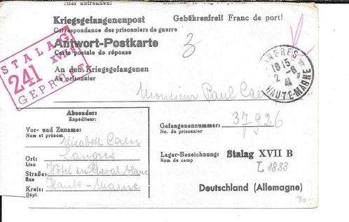 Duitsland - Militair - postkaart krijgsgevangenenpost -, Verzamelen, Ansichtkaarten | Buitenland