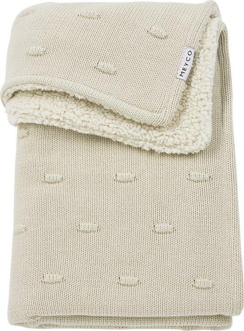 Meyco Baby Knots teddy ledikant deken - soft sand - 100x150c, Kinderen en Baby's, Overige Kinderen en Baby's, Nieuw, Verzenden