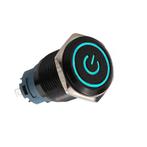 Push schakelaar blauwe verlichting - 19mm - Power symbool, Hobby en Vrije tijd, Elektronica-componenten, Ophalen of Verzenden