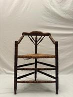 Stoel - Franse Bobbin Hoekstoel met Rieten Afwerking - Hout,